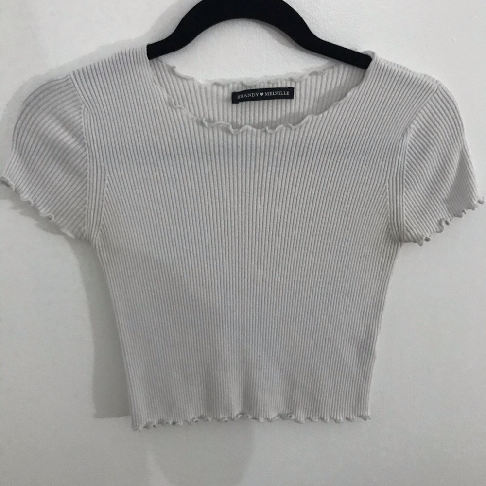 Brandy Mellvile white ruffled top